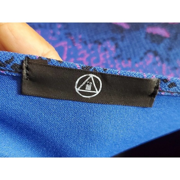 Missguided Womens Blue Snack Print One Shoulder Long Sleeve Knee Length Dress 6 - Picture 6 of 11